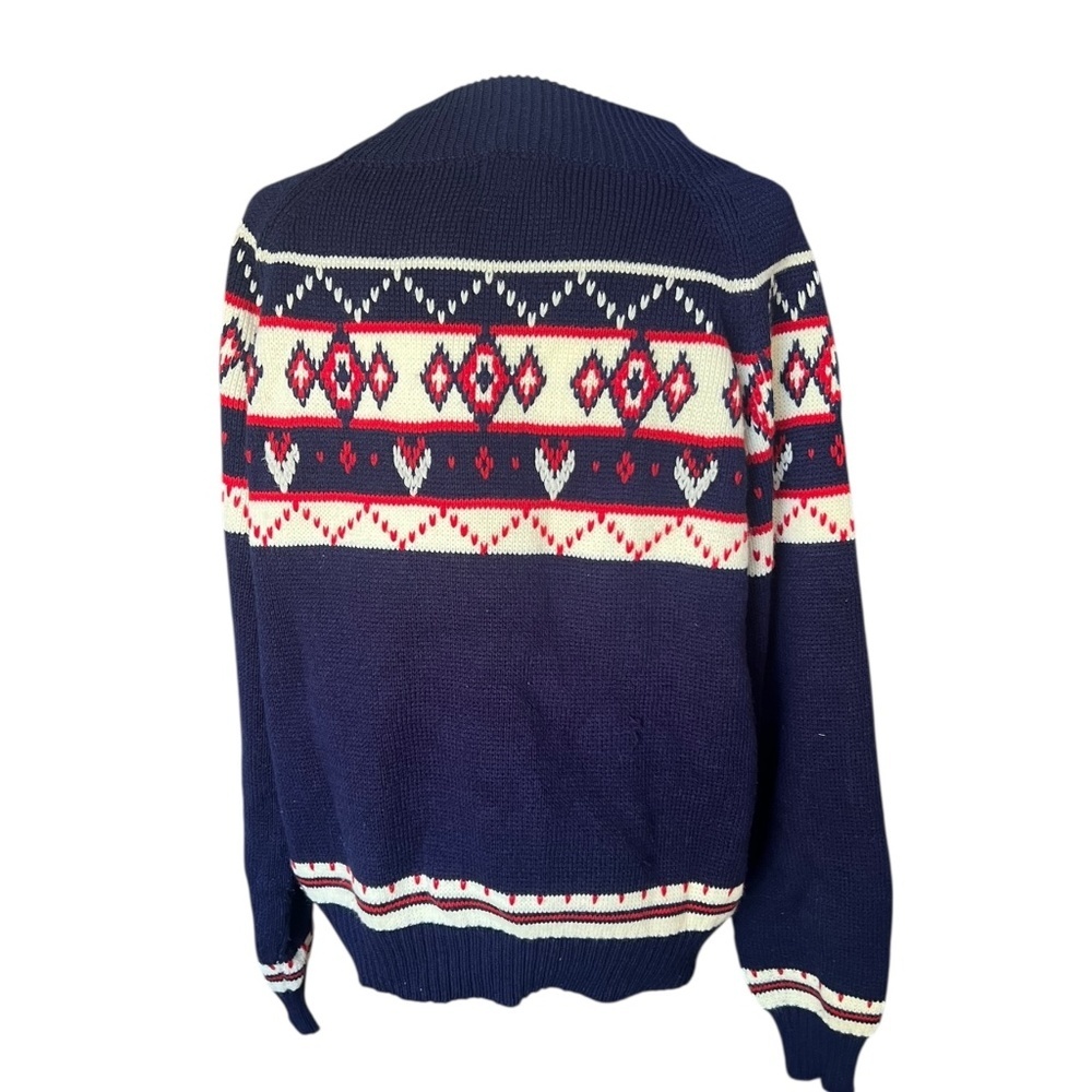 Vintage Red, White, & Blue Fair Isle Knit Sweater Large - Picture 4 of 4
